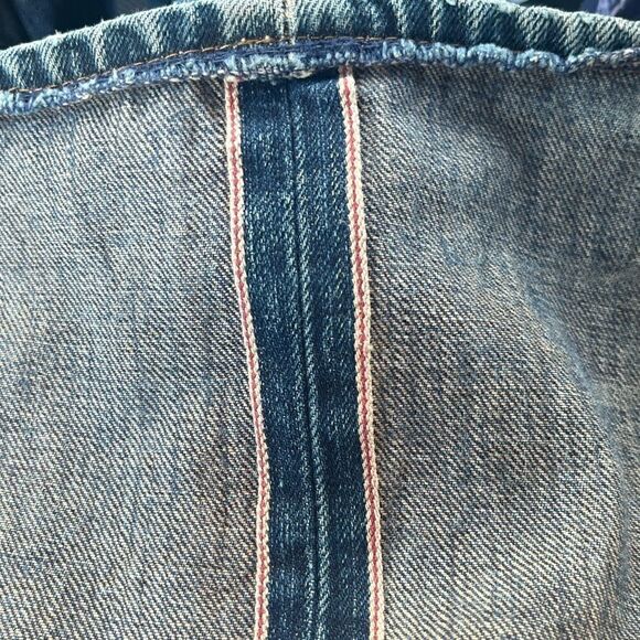 RARE SELVEDGE LUCKY BRAND VINTAGE CUFFED RED EDGE JEAN BACK CINCH USA MADE 33x32 - Picture 14 of 14